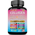 Collagen Supplement - Types I, II, III, V & X, MCG Biotin, Keratin, Hyaluronic Acid, Zinc, Grape Seed Extract, Quercetin, Vitamin A, Vitamin C, Vitamin E, Magnesium, Folic Acid（90 Capsules）