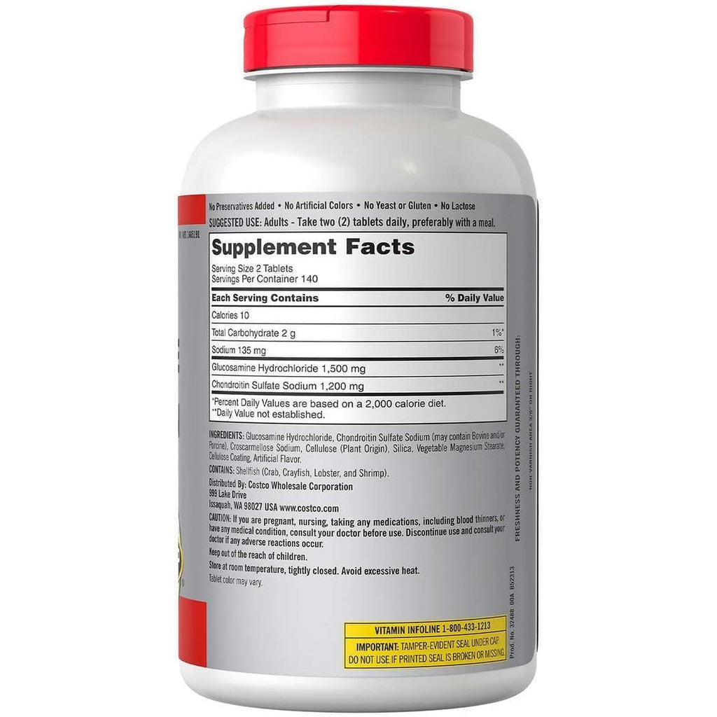 Kirkland Signature Glucosamine & Chondroitin, 280 Tablets