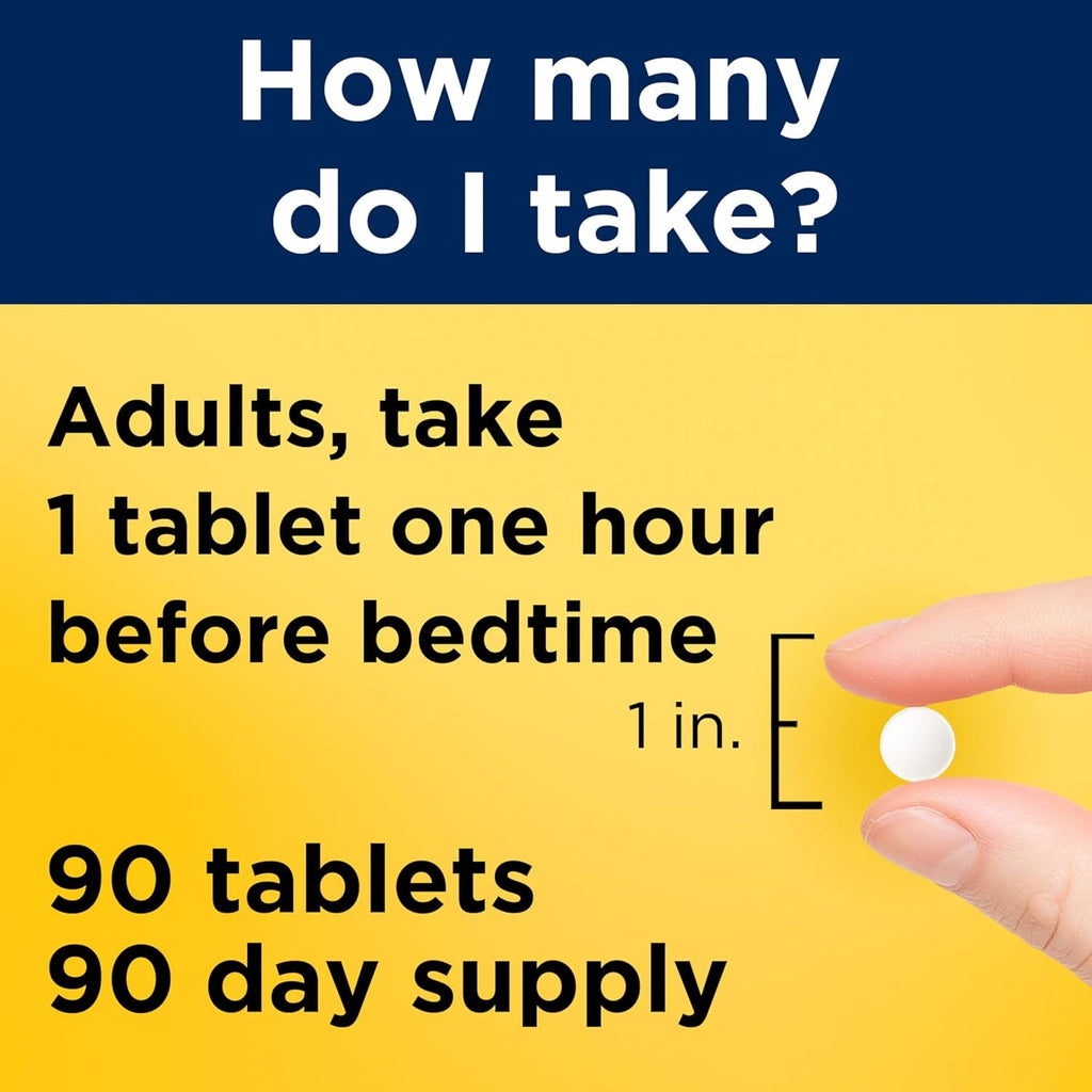 Nature Made Melatonin 5Mg Tablets Extra Strength, 100% Drug Free Sleep Aid for Adults, 90 Tablets, 90 Day Supply