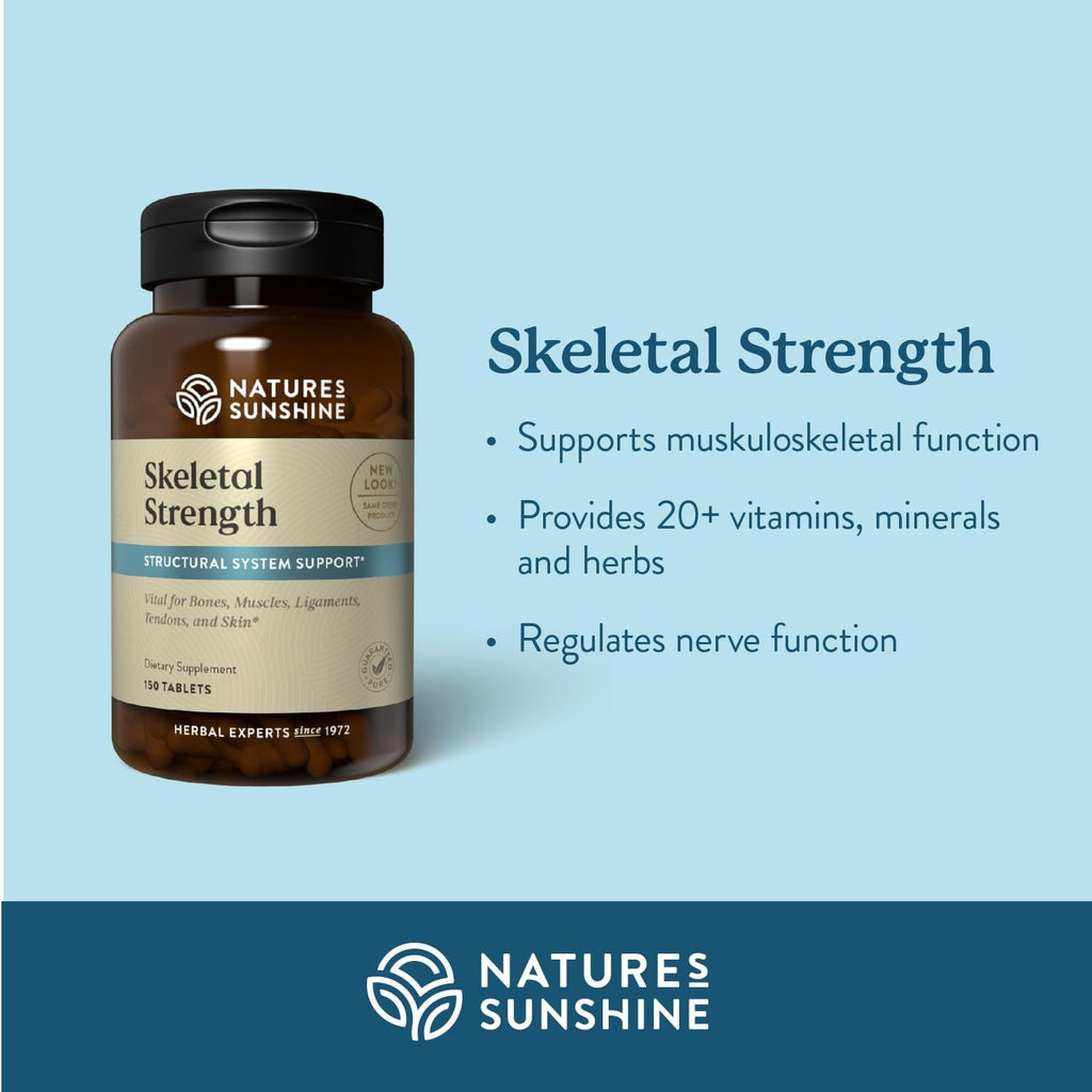 Nature'S Sunshine Skeletal Strength, 150 Tablets | Bone Health Supplements for Women and Men with Calcium, Magnesium, Iron, Manganese, and Vitamin D, C, A, and B