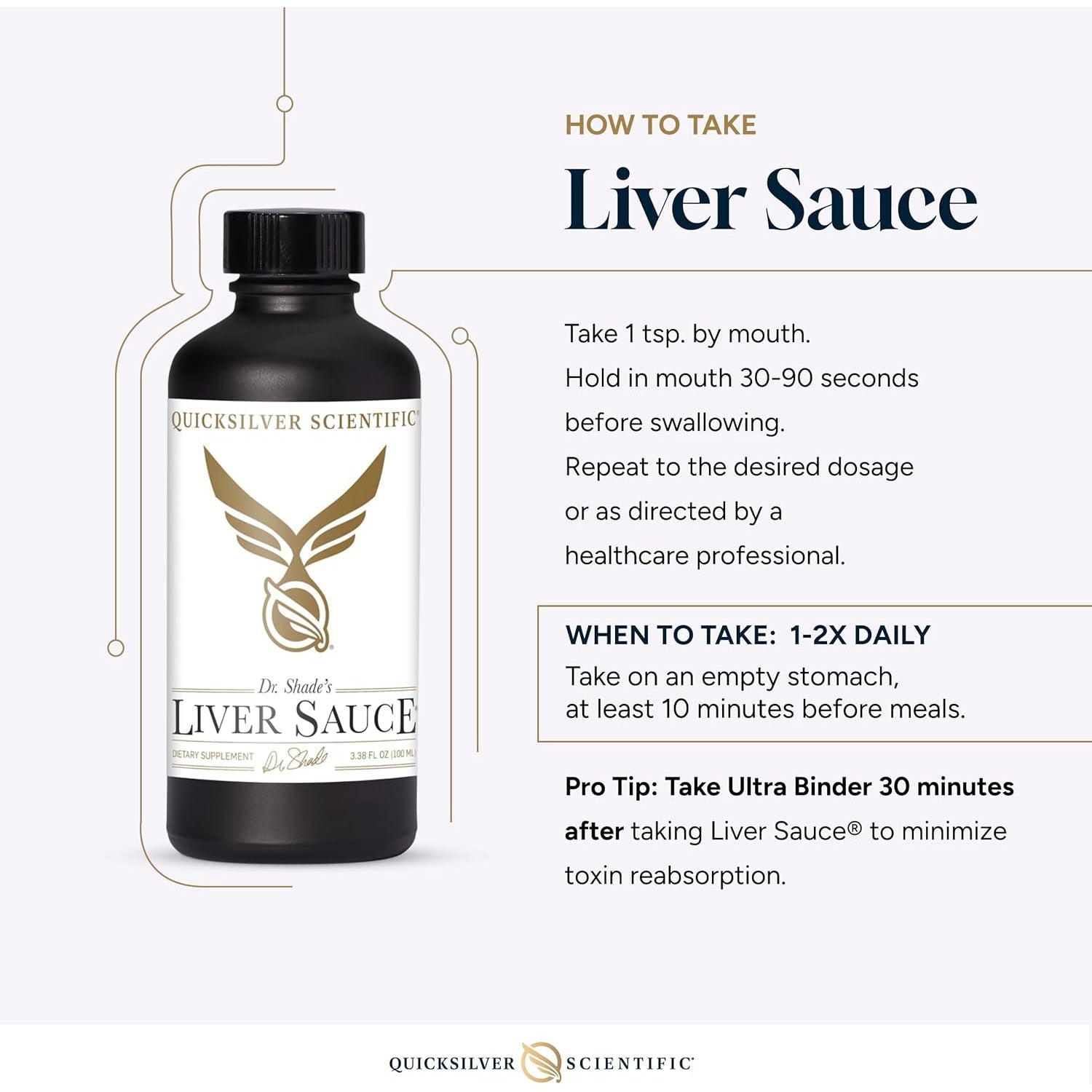 Quicksilver Scientific Liver Sauce - Liposomal Liver Detox with DIM, Quercetin, Lipoic Acid, Milk Thistle and Dandelion Root Supplement - Supports Bile & Toxin Momentum (100 Ml / 3.38 Oz)