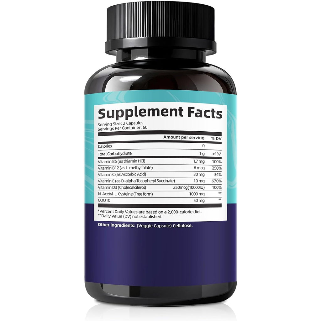 NAC Supplement N-Acetyl Cysteine| NAC 1,000Mg per Serving Capsules for Liver & Kidney Detox, Immune Support & Antioxidants - with Freeform N-Acetyl-L-Cysteine, Vegan, Non-Gmo, 120 Capsules