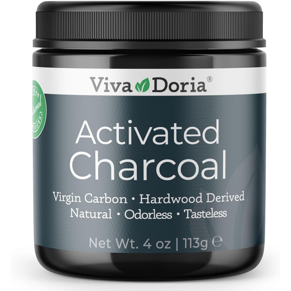 Viva Doria Activated Charcoal Powder, Hardwood Derived, Food Grade, 4 Oz