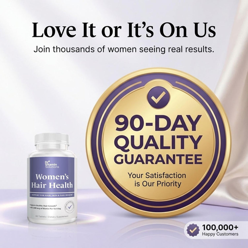 DR VITAMIN SOLUTIONS Women'S Hair Health - Hair, Skin & Nails Support with Biotin & Collagen - 60 Tablets