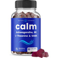 Nutrachamps Calm Gummies, Stress Gummies Supplement with Ashwagandha, L-Theanine, GABA, Vitamin B6 & Lemon Balm, Supports Mood, Focus & Stress Relief, Natural Berry, 90 Gummies