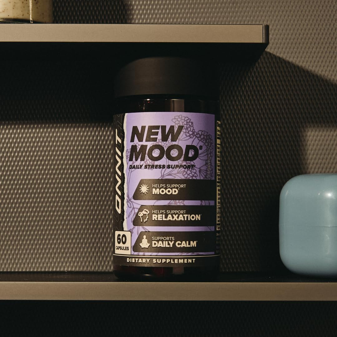 ONNIT New Mood Daily Stress Support Capsules, IGEN™ Non-Gmo Tested, Sleep and Mood Support Supplement for Men and Women, Daily Stress Management Capsules, 30 Count