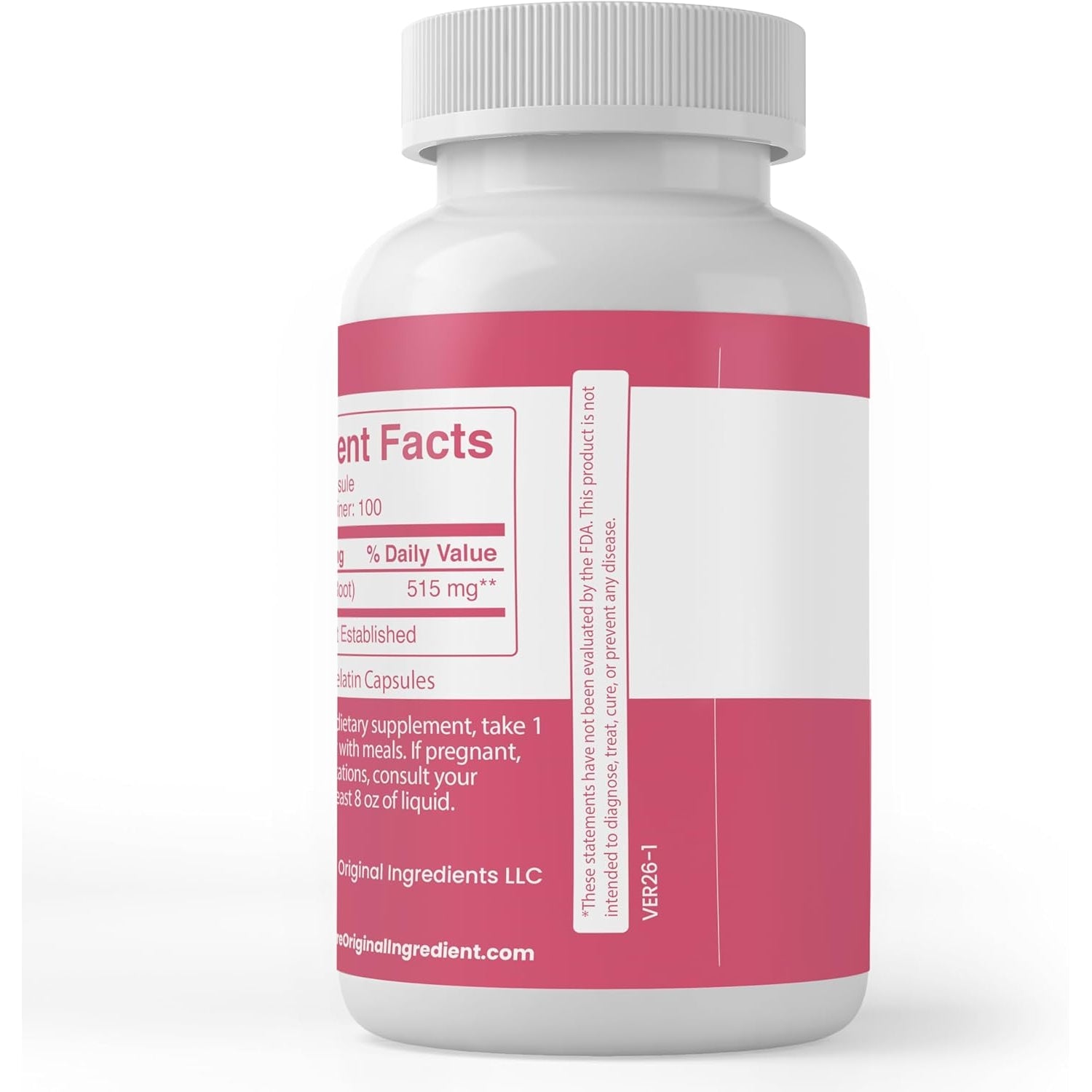 PURE ORIGINAL INGREDIENTS White Peony, (100 Capsules) Always Pure, No Additives or Fillers, Lab Verified