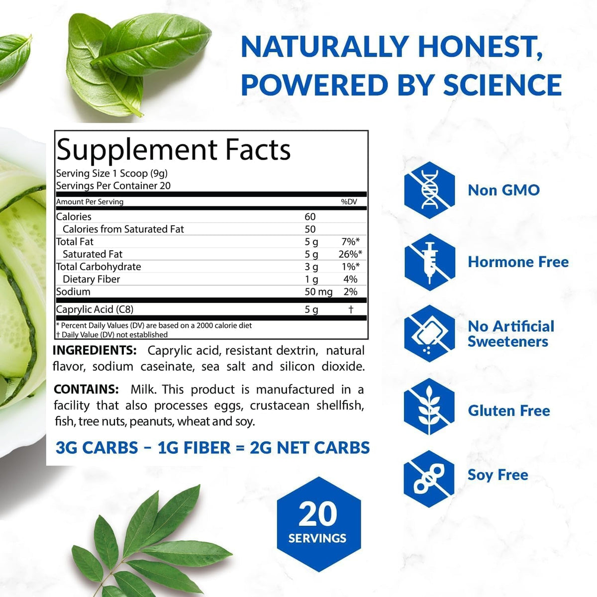 Biotrust Keto Elevate - C8 MCT Oil Powder - Ketogenic MCT Coffee Creamer, Keto Coffee Creamer - Clean Energy, Mental Focus & Clarity - 100% Caprylic Acid MCT Powder, Non-Gmo (Unflavored, 40 Servings)