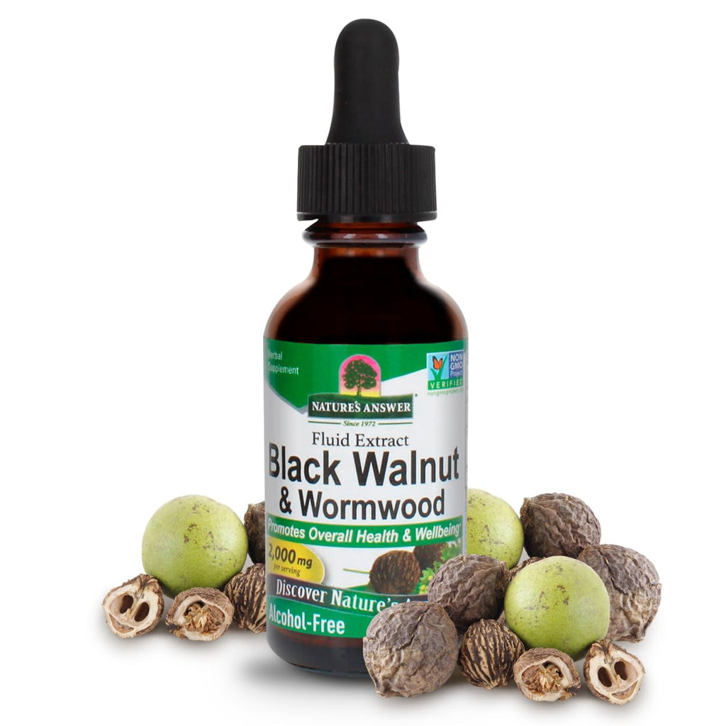 Nature'S Answer Black Walnut and Wormwood Complex | Promotes Overall Health and Wellbeing | Super Concentrated 2,000Mg | Vegan, Non-Gmo, Gluten-Free & Alcohol-Free 1Oz | Promotes a Healthy Gut