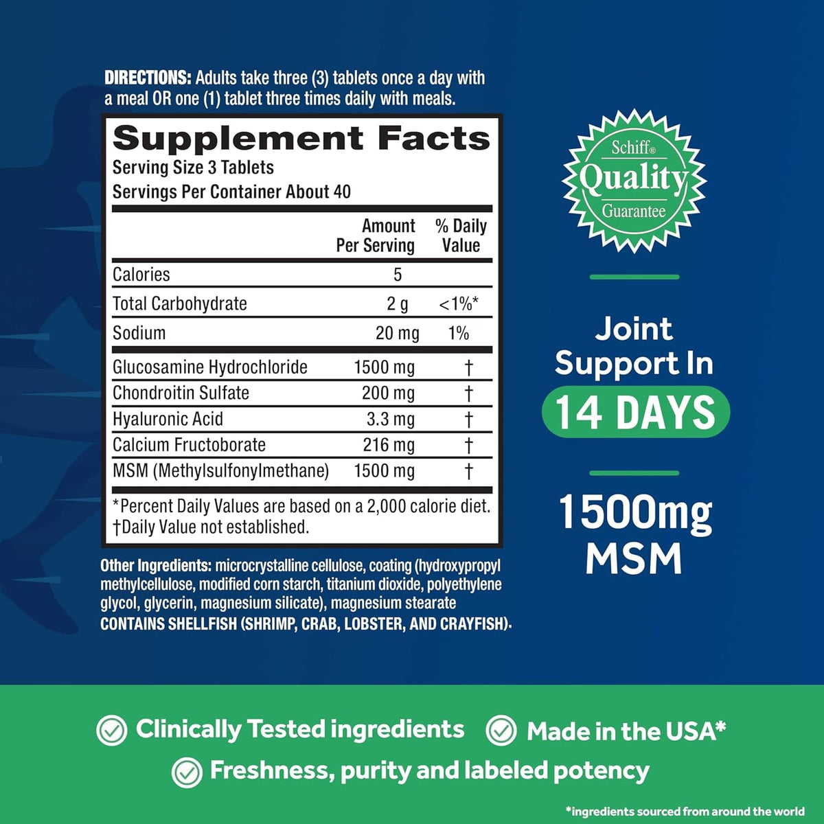 Move Free Advanced Glucosamine Chondroitin MSM Joint Support Supplement, Supports Mobility Comfort Strength Flexibility & Bone - 120 Tablets (40 Servings)*