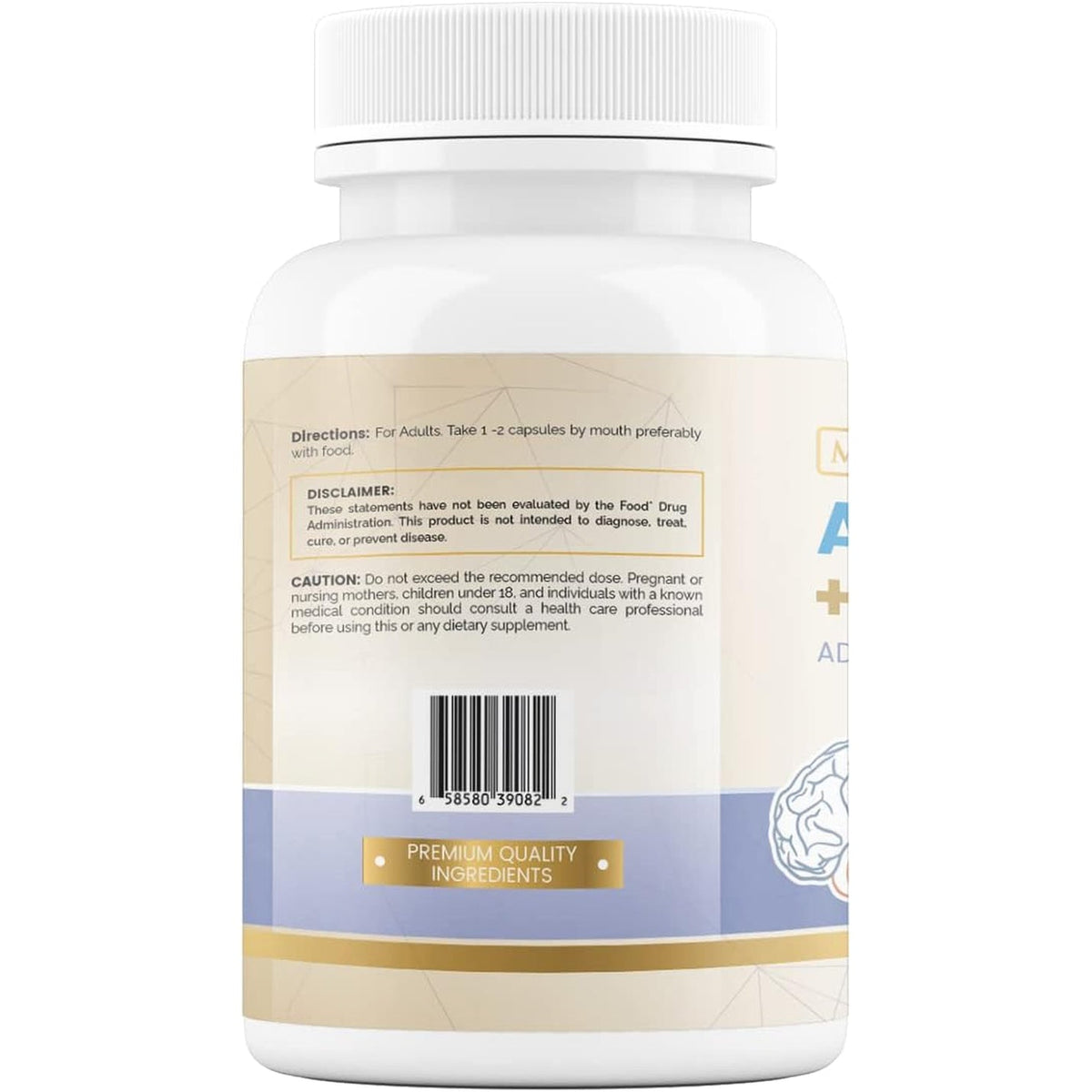 Alpha GPC + Citicoline 60 Ct, 1600Mg Concentrated Formula- 99%+Highly Purified & Bioavailable Nootropic-Cognitive Enhancer, Supports Memory, Brain Function, Boosts Focus, Mood & Energy