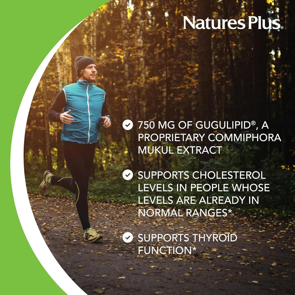Naturesplus Herbal Actives Gugulipid, Extended Release- 1000 Mg, 2.5% Guggulsterones - 30 Vegan Tablets - Ayurvedic Botanical Supplement - Vegetarian, Gluten-Free - 30 Servings