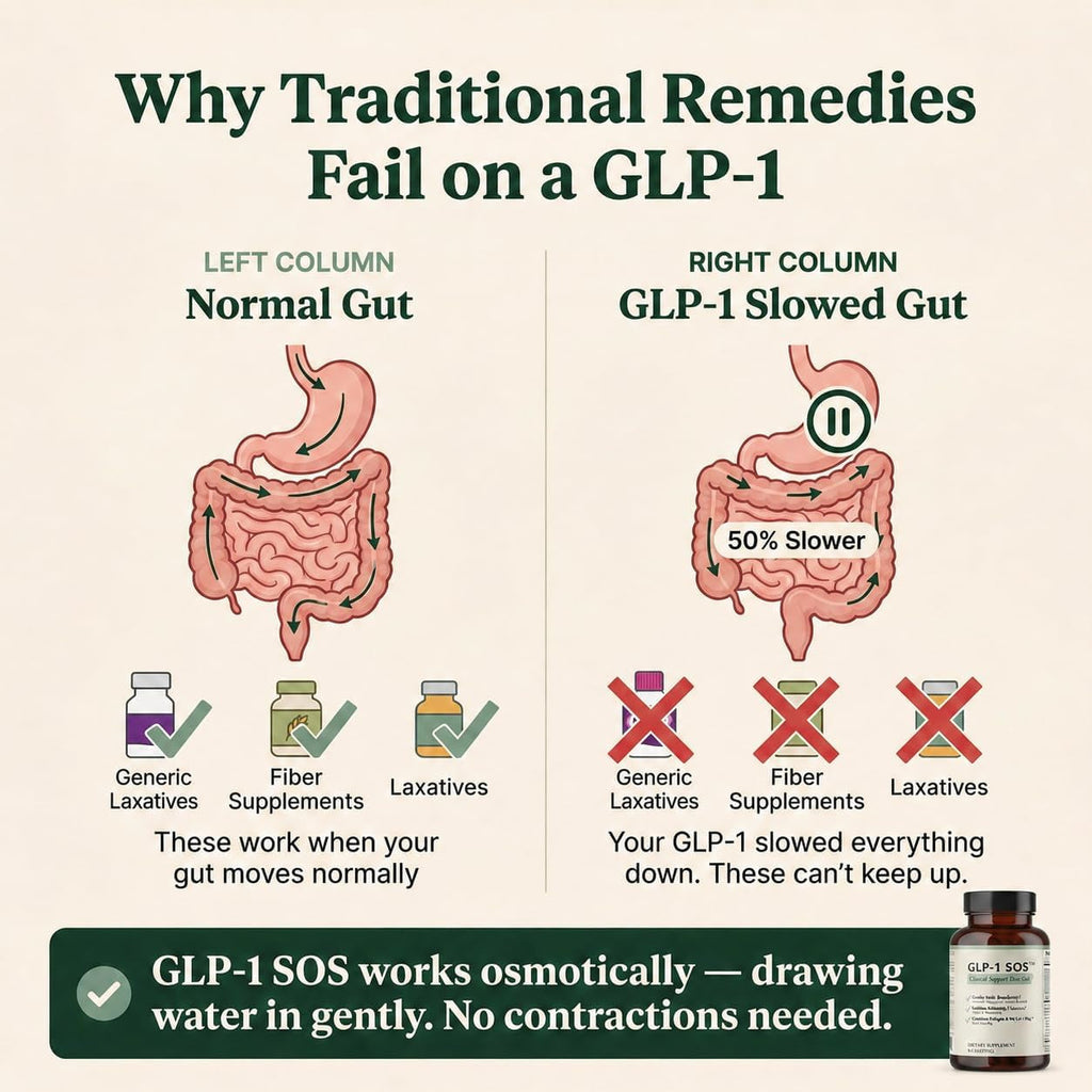 GLP-1 SOS™ Digestive Support for Ozempic Wegovy Mounjaro Users – Constipation, Sulfur Burps, Fatigue – Magnesium, Ginger, Probiotics, B12 – 60 Capsules