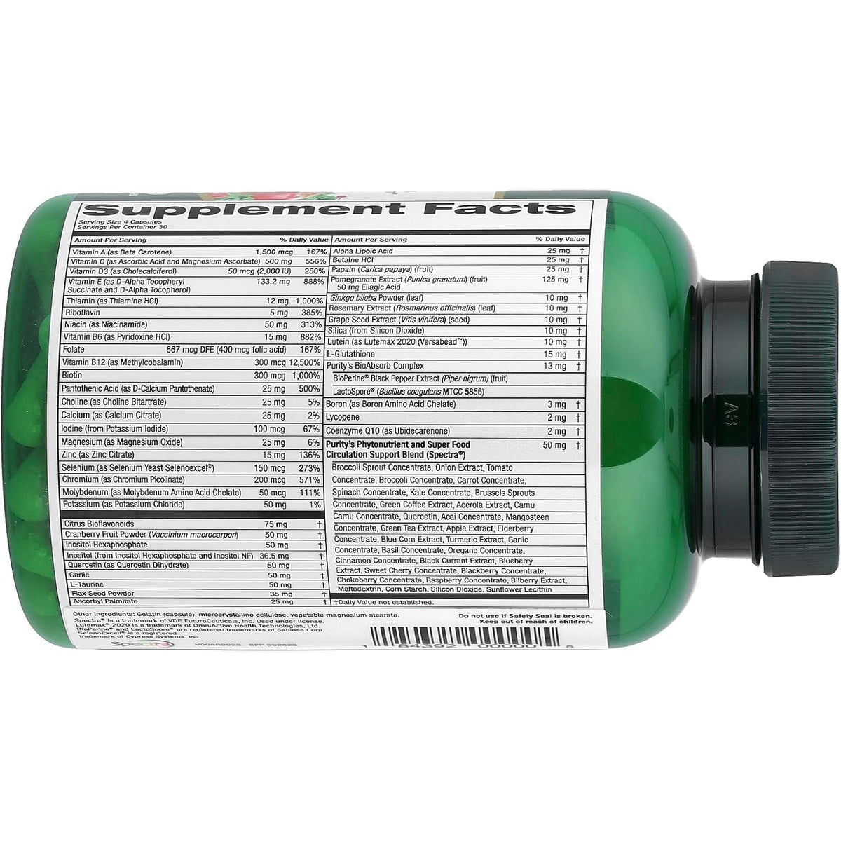 Purity Products Perfect Multi - Multivitamin Packed with Vitamins, Minerals and Phytonutrients - 60 Breakthrough Nutrients - Support for Healthy Immunity, Normal Energy Levels - 120 Capsules (1)