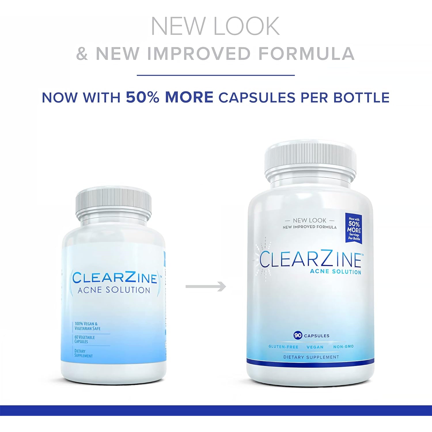 Acne Pills for Teens & Adults | Clear Skin Supplement, Vitamins for Hormonal & Cystic Acne, 90 Caps