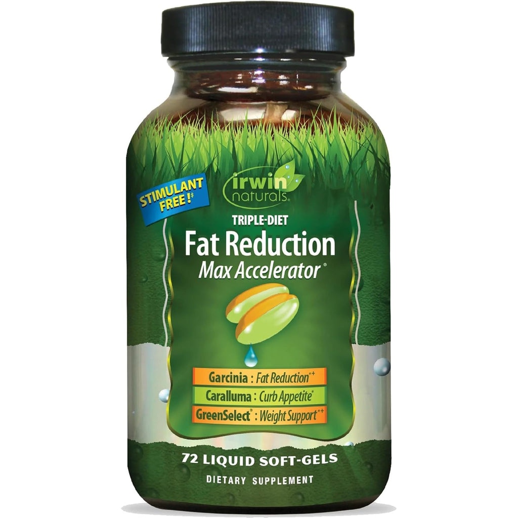 Irwin Naturals Triple-Diet Fat Reduction Max Accelerator - Supports Healthy Weight Management - 72 Liquid Soft-Gels
