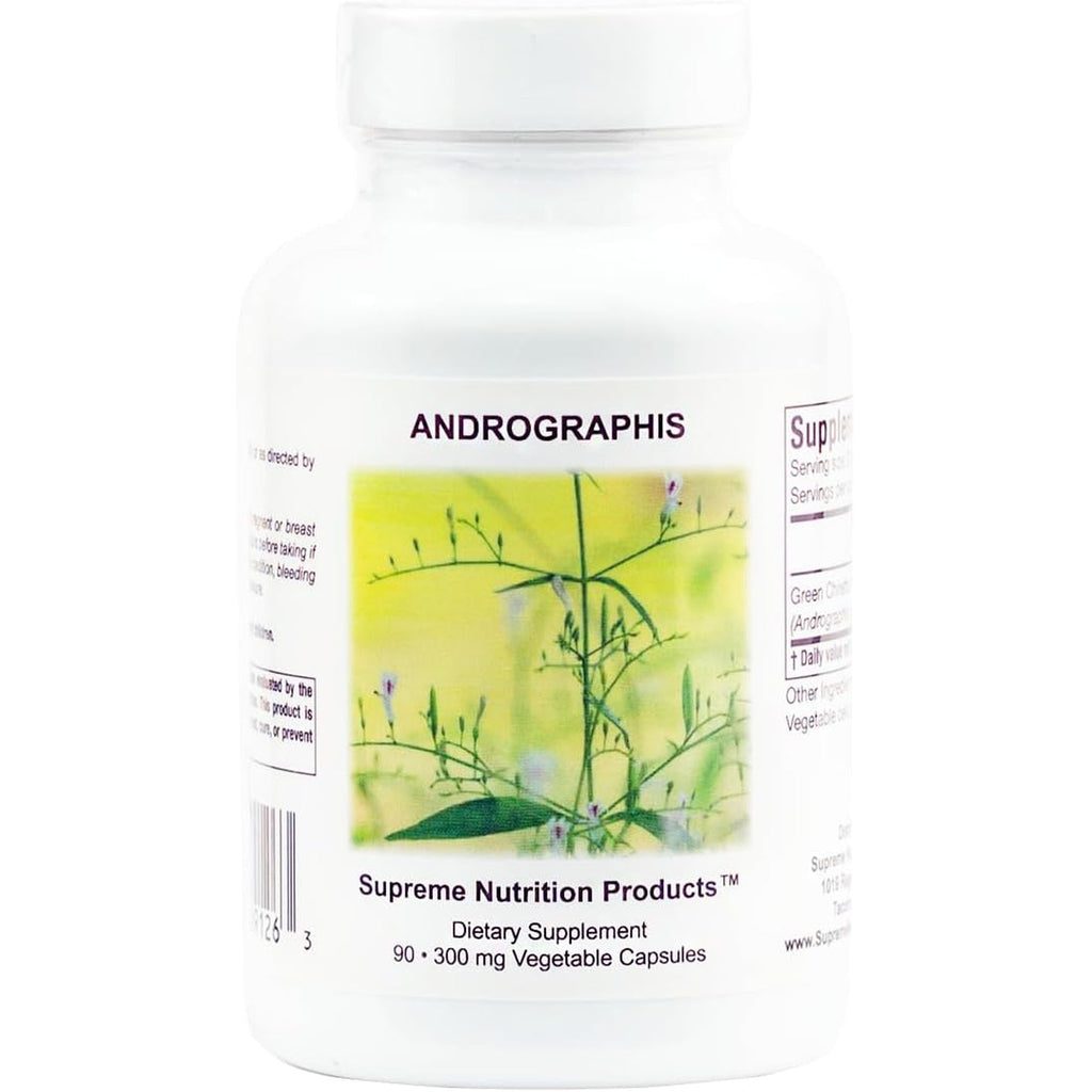Supreme Nutrition Andrographis, 90 Pure Green Chiretta Vegetarian Capsules