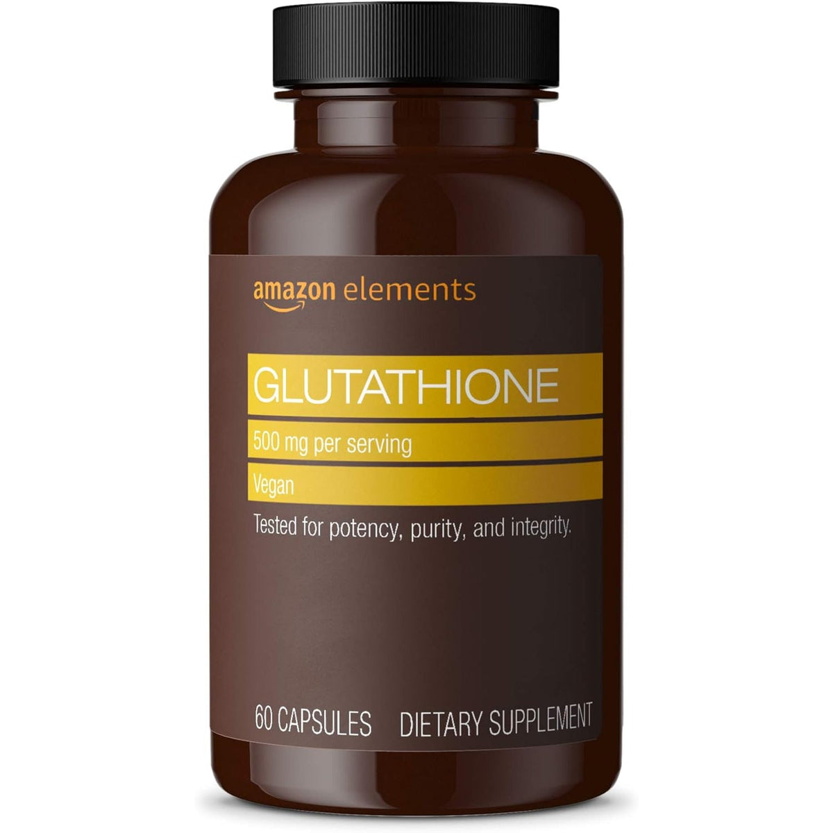 Amazon Elements Glutathione, Vegan, 500Mg per Serving, 60 Capsules