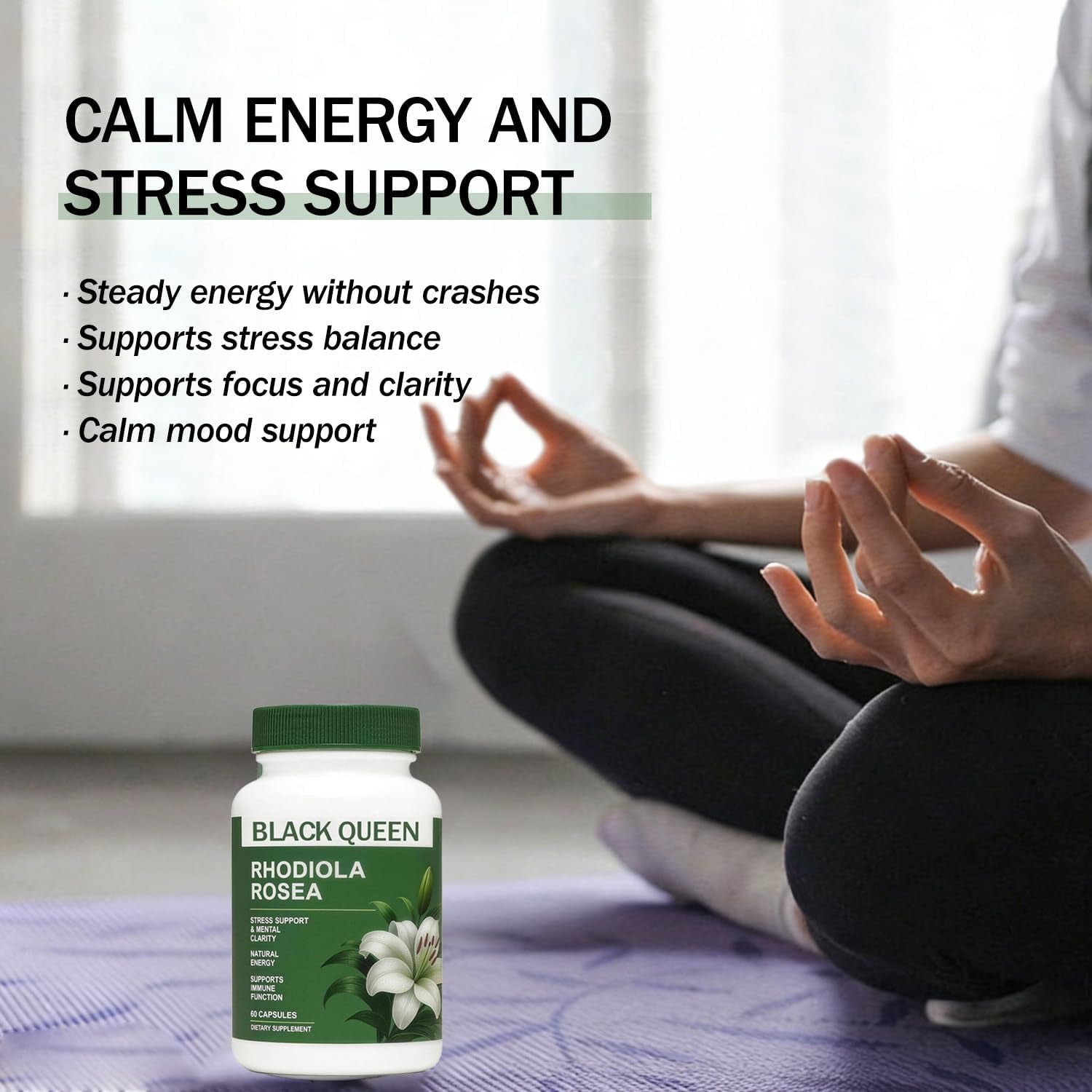 Black Queen Rhodiola Rosea Capsules 500Mg - 60 Capsules