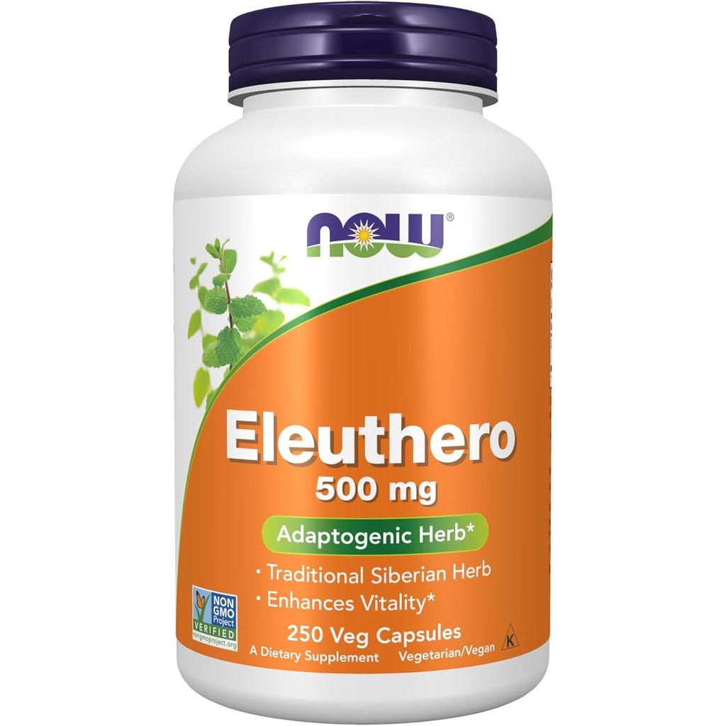 NOW Supplements, Eleuthero (Eleutherococcus Senticosus) 500 Mg, Adaptogenic Herb*, 250 Veg Capsules