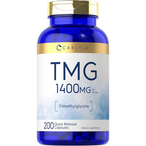 Carlyle TMG Supplement | 1400Mg | 200 Trimethylglycine Quick Release Capsules | Non-Gmo & Gluten Free