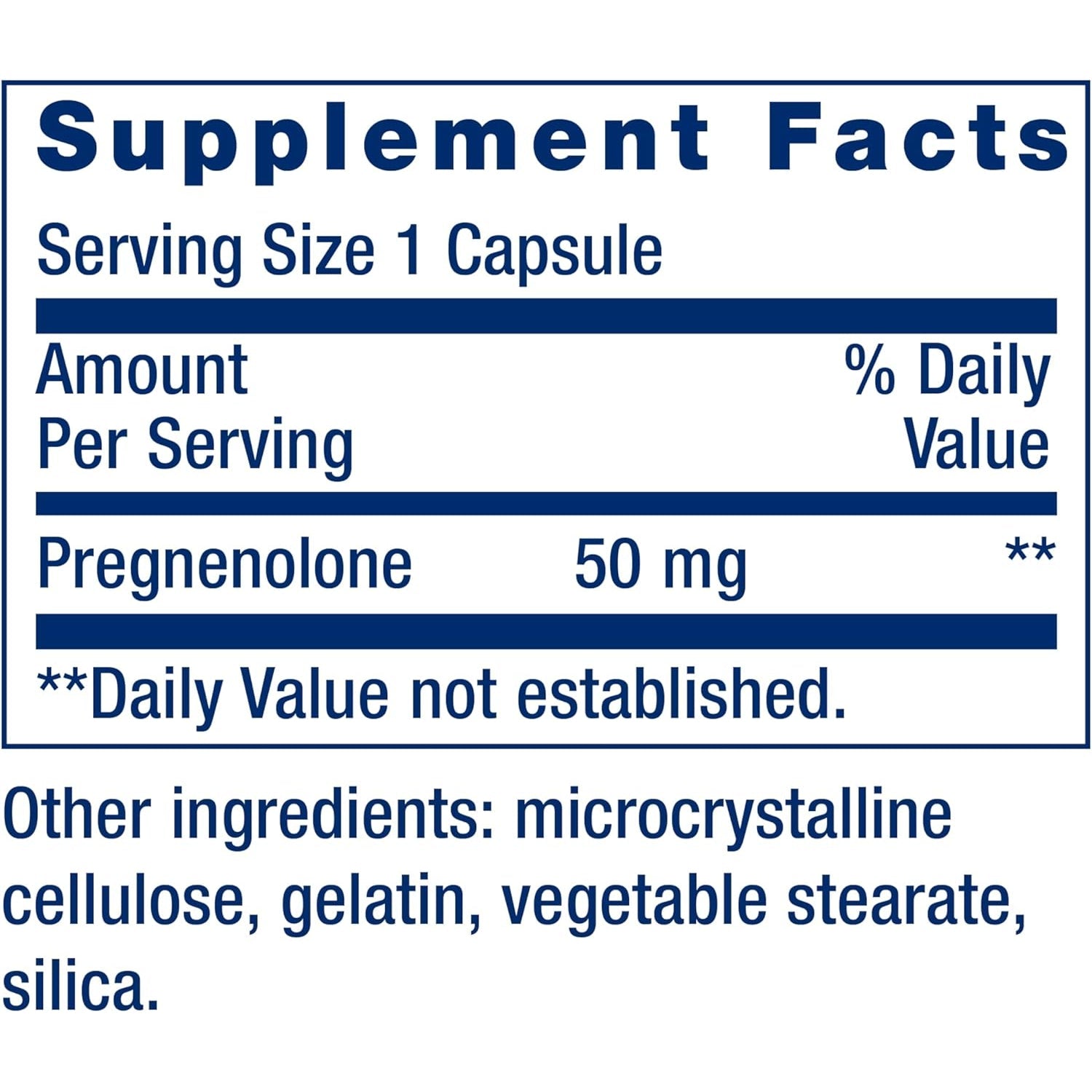 Life Extension Pregnenolone, Neurohormone, Promotes Memory Health and Brain Plasticity, Gluten-Free, Non-Gmo, 100 Capsules