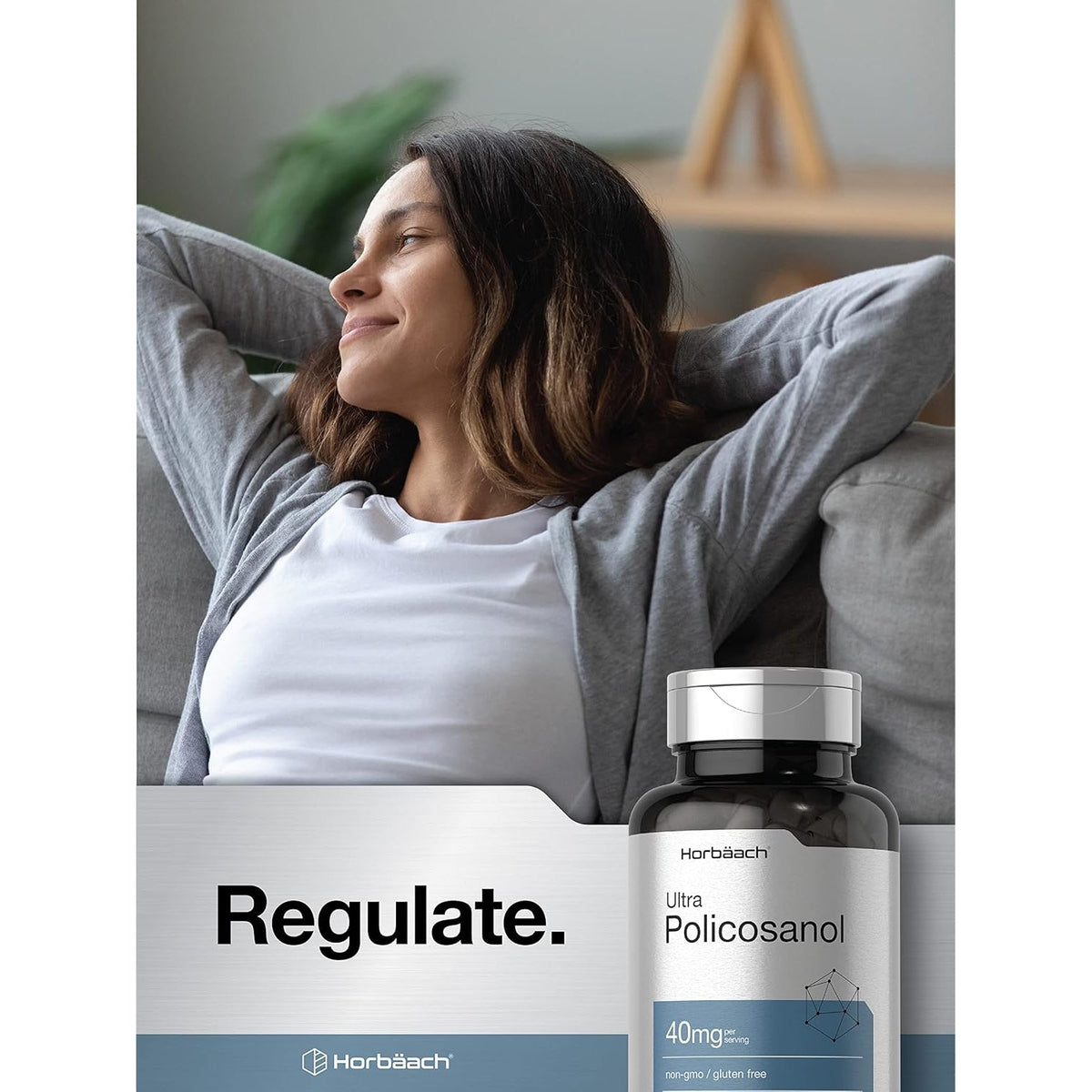 Horbäach Policosanol 40Mg | 200 Capsules | Non-Gmo and Gluten Free Supplement