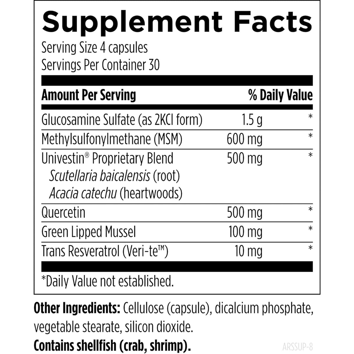 Designs for Health Arthrosoothe Supreme - Joint Support Supplement for Adults with Glucosamine Sulfate, Quercetin, Green Lipped Mussel, MSM, Chinese Skullcap + More - Non-Gmo (120 Capsules)