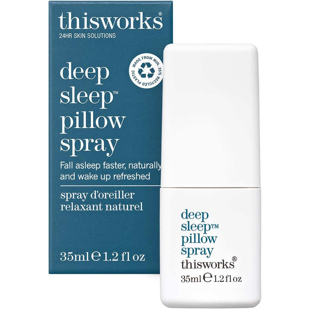 THISWORKS Deep Sleep Pillow Spray – Fast-Acting Natural Formula with Lavender for Relaxation and Restful Sleep – 35 Ml (1.2 Fl Oz) Mini Travel Size