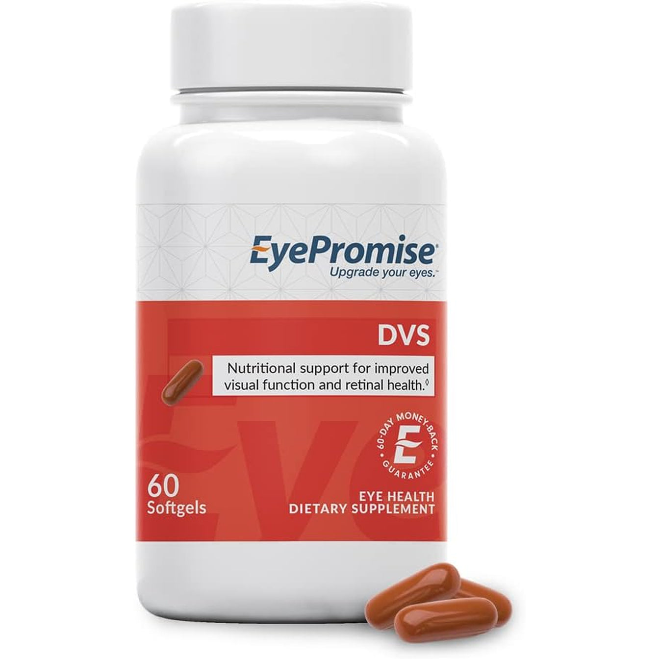 Eyepromise DVS Eye Vitamin - 60 Softgels, 30-Day Supply - Eye Supplement with Zeaxanthin and Lutein for Retinal Support & Improved Visual Function