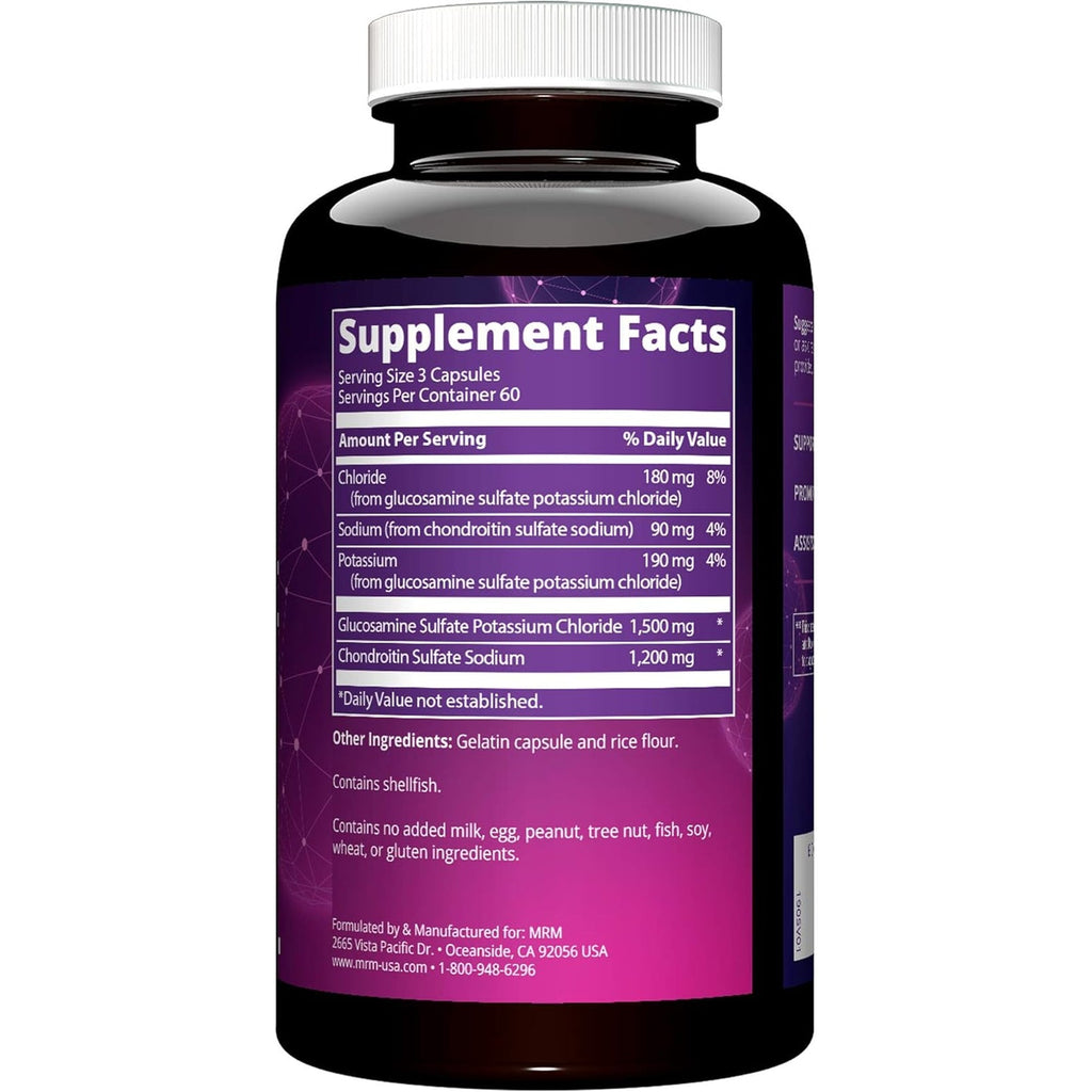 MRM Nutrition Glucosamine 1500Mg & Chondroitin Sulfate 1200Mg-For Women and Men-Joint Support Supplement for Cartilage Health, Mobility, Connective Tissue, & Nutrition, Gluten-Free - 60 Servings