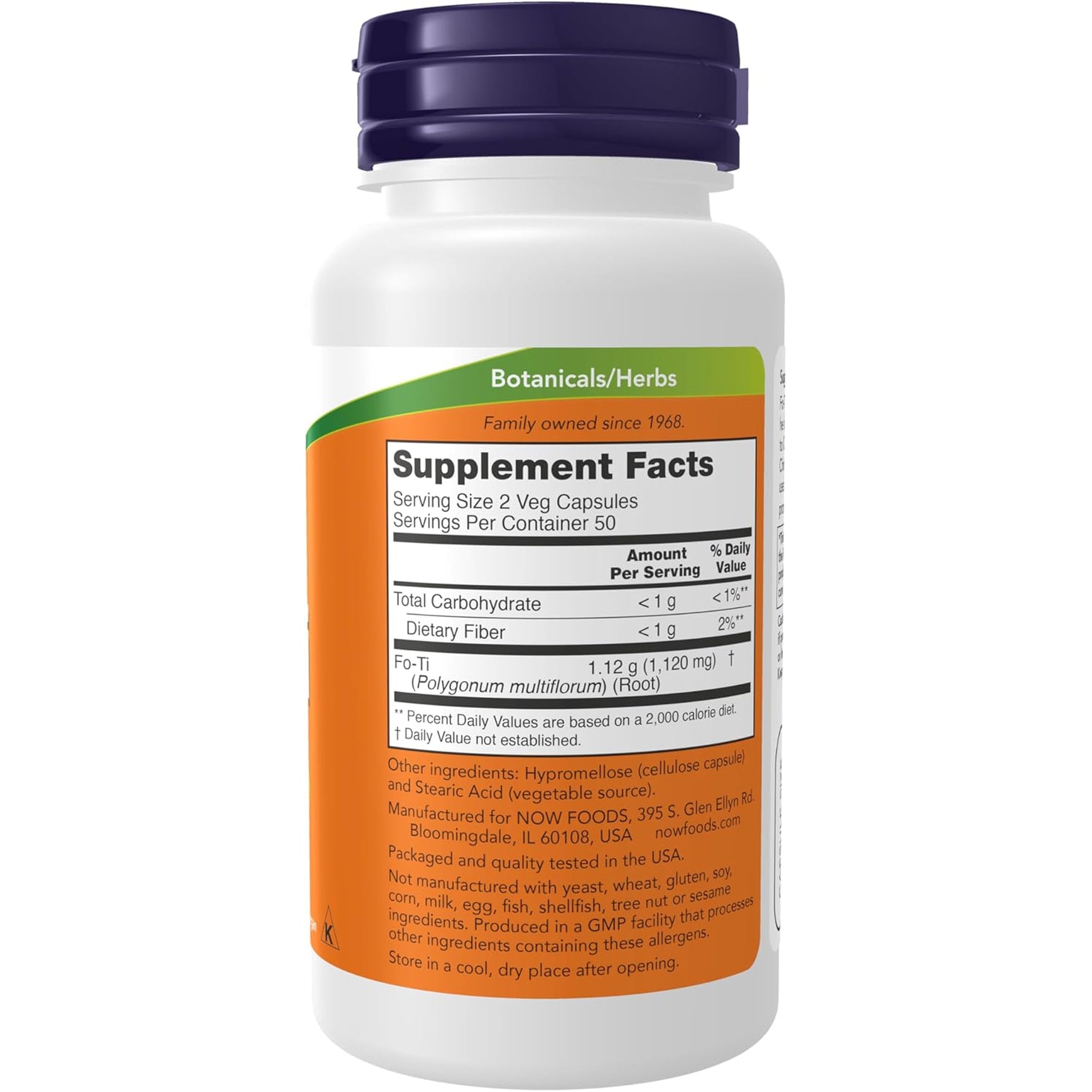 NOW Foods Supplements, Fo-Ti (Polygonum Multiflorum) 560 Mg, Ho Shou Wu, Herbal Supplement, 100 Veg Capsules