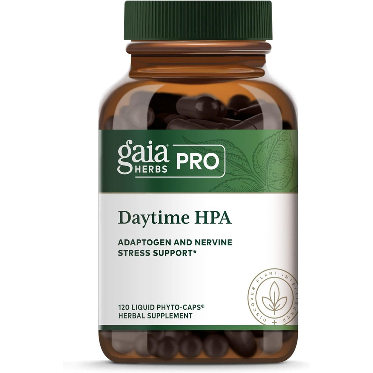 GAIA HERBS PRO Daytime HPA - Adaptogen Support Supplement - Nervous System Support Supplement with Olive Oil & Rhodiola* - Vegan, Gluten-Free, Soy-Free - 120 Liquid Phyto-Caps (60 Servings)