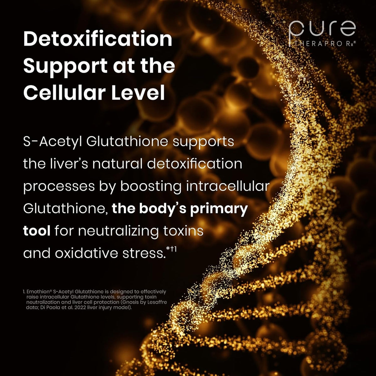 Pure Therapro Rx S-Acetyl Glutathione Gold 100Mg, Made in USA - 4 Month Supply | Acid Resistant Capsules | Patented Acetylated Form of Glutathione | Zero Fillers, Pharmaceutical Grade, Non GMO