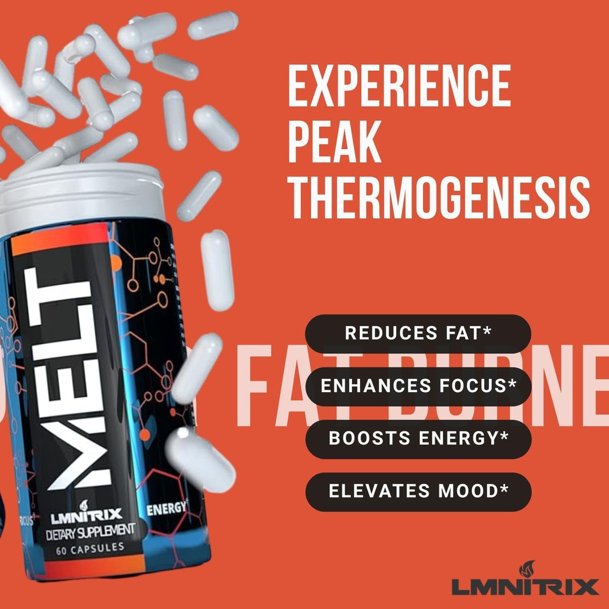 MELT EXT - Extreme Thermogenic Fat Burner - Powerful Weight Loss Aid, Stronger than Most Diet Pills - True Plateau Destroyer - Lose Weight Fast for Men and Women - Real Results - 60 Caps