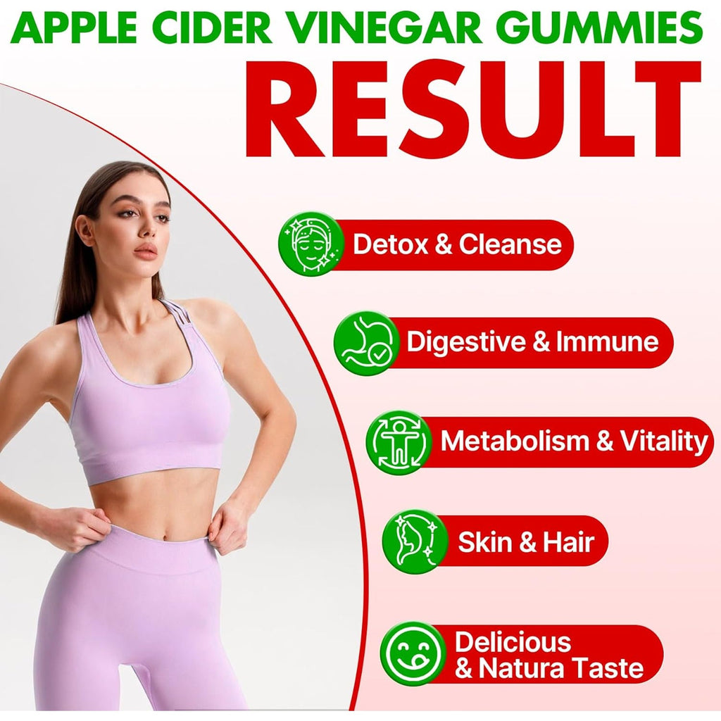 Apple Cider Vinegar Gummies, Advanced ACV Gummy with Probiotics, BHB, B12 and Keto Support - Keto Acv Gummies for Detox, Metabolism, Digestion, Gut & Immune Health - Sugar Free, Vegan, 180 Counts