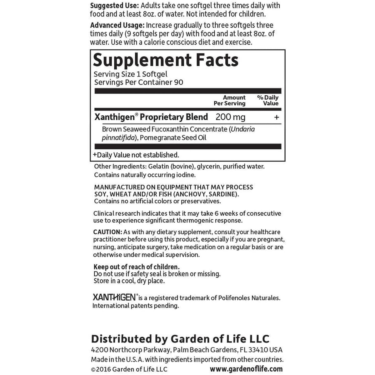 Garden of Life Fucoxanthin Supplements - Fucothin Diet Pill for Weight Loss, 90 Count