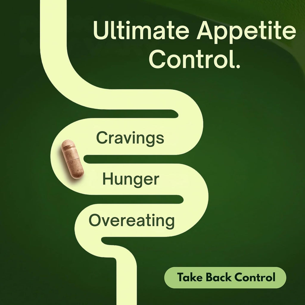 Natural Appetite Suppressant for Women & Men – Non-Stimulant Satiety Support & Holistic Daily Formula. Helps Control Hunger & Curb Cravings Naturally – 60 Veggie Capsules