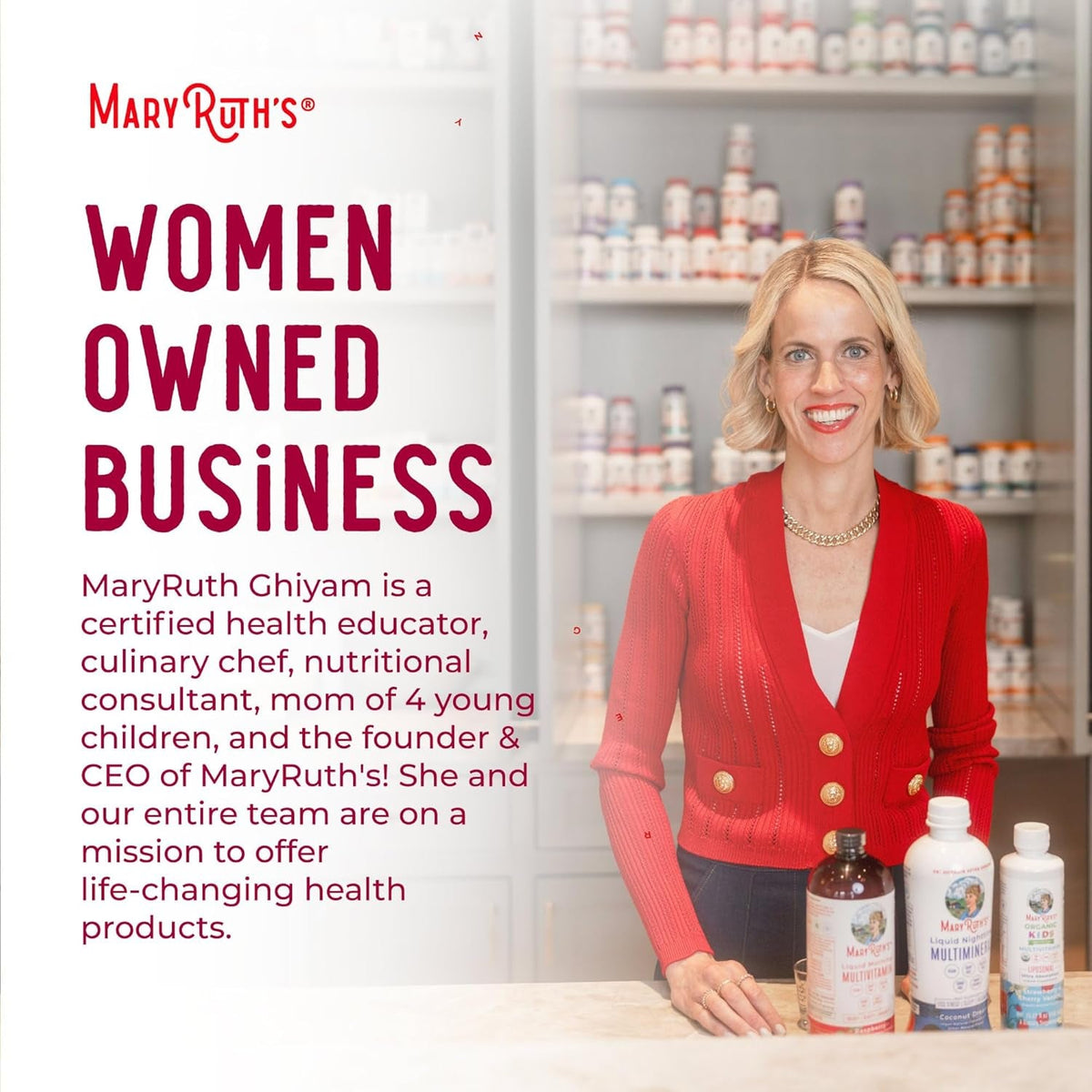 MARYRUTH'S Liquid Multivitamin for Women, Men & Kids | Vitamin a C D E B6 B12 Biotin Zinc | Immunity | Energy Metabolism | 15+ Key Nutrients | Vegan | Non-Gmo | Gluten Free | Sugar Free | 32 Servings