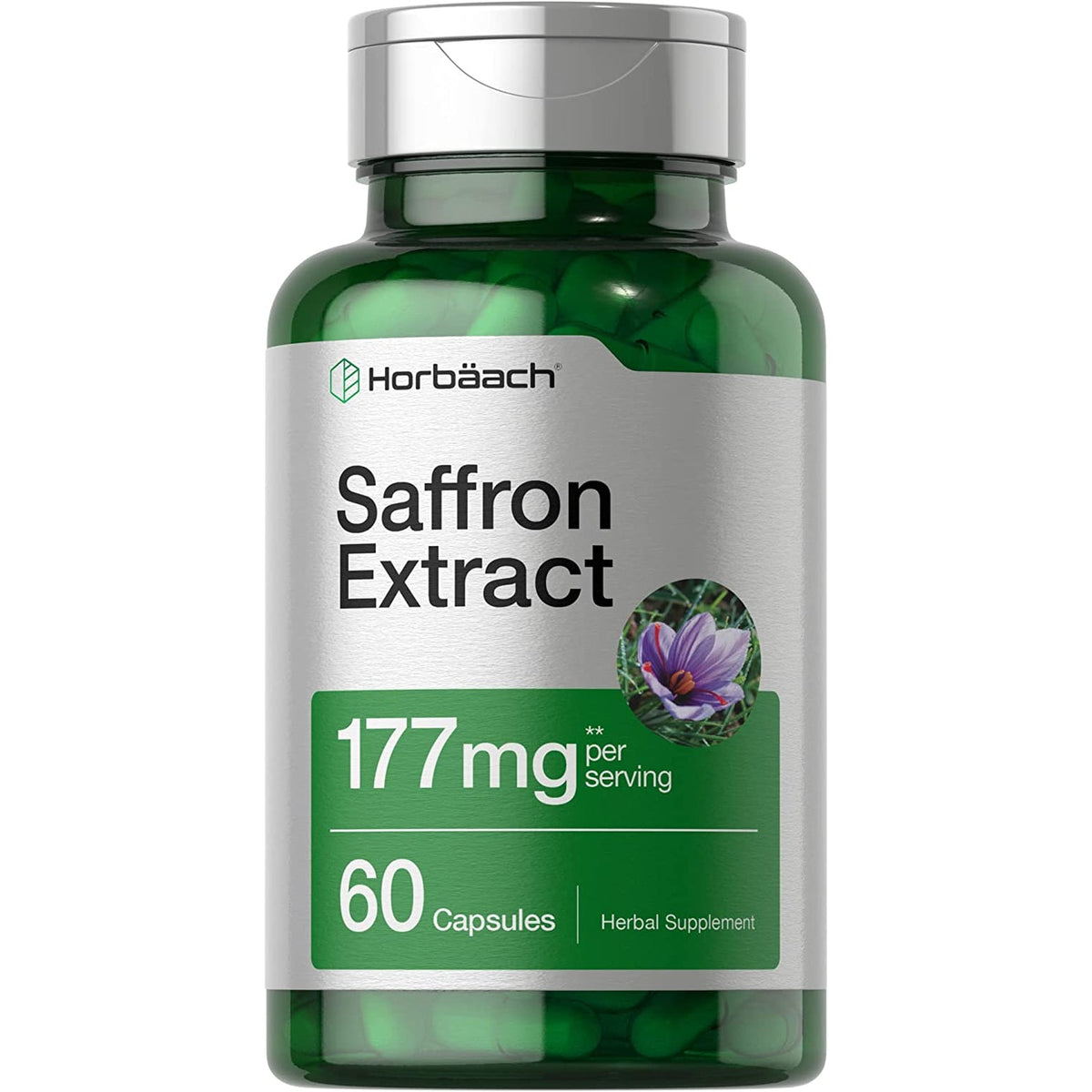 Horbäach Saffron Extract Capsules | 60 Pills | for Women and Men | Non-Gmo, Gluten Free Supplement