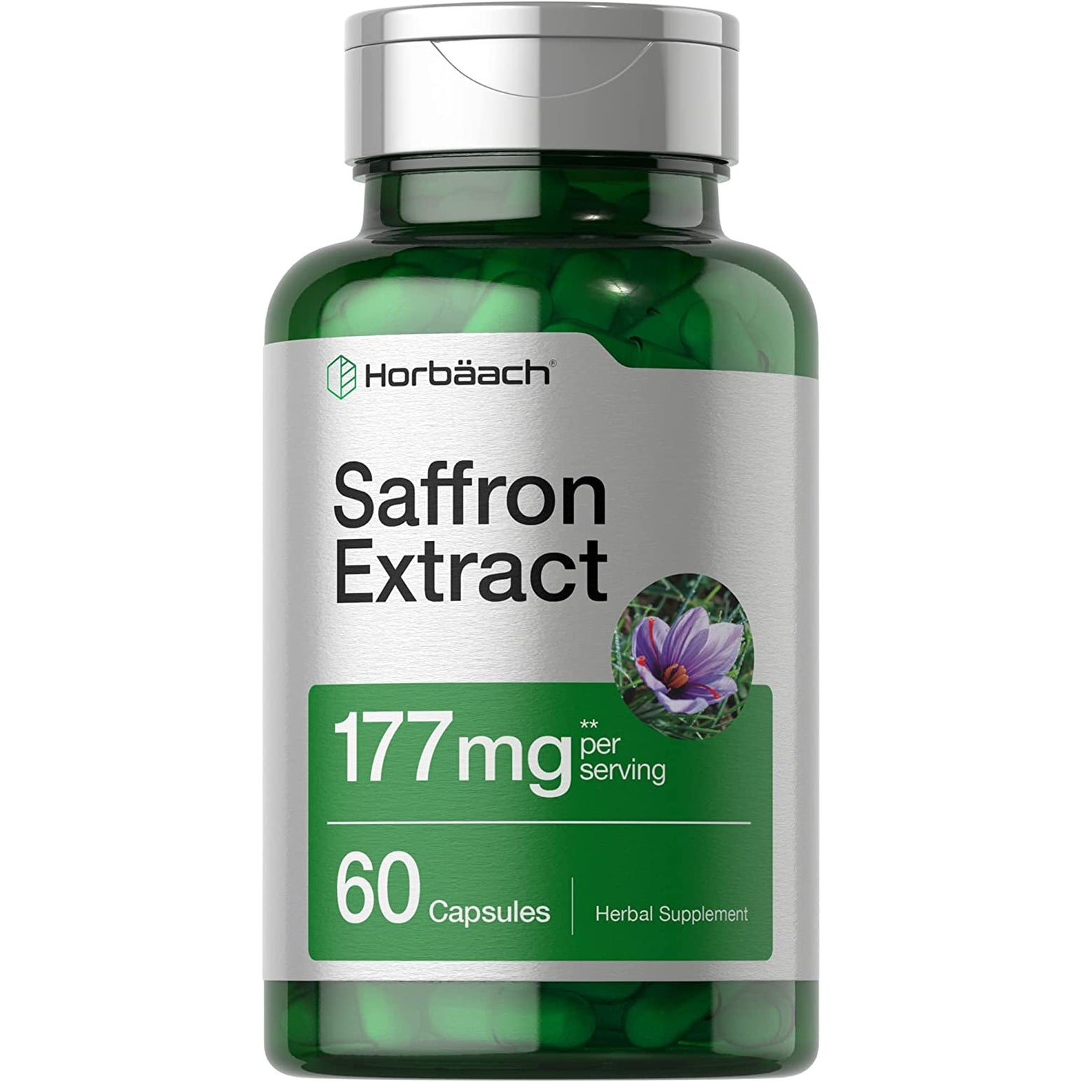 Horbäach Saffron Extract Capsules | 60 Pills | for Women and Men | Non-Gmo, Gluten Free Supplement