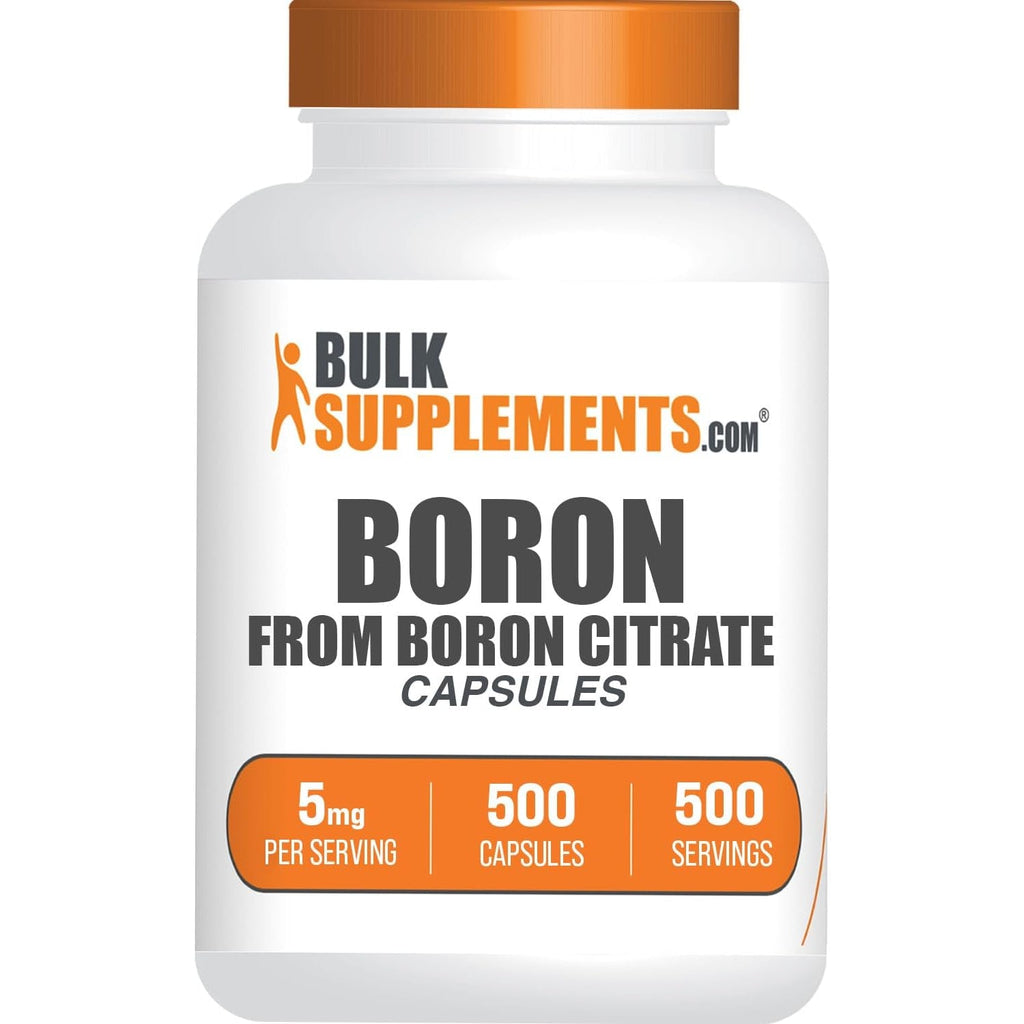 Bulksupplements.Com Boron Citrate Capsules - Boron Supplement for Men & Women, Mineral Supplement - Gluten Free, 1 Capsule per Serving (5Mg), 500 Count (Pack of 1)