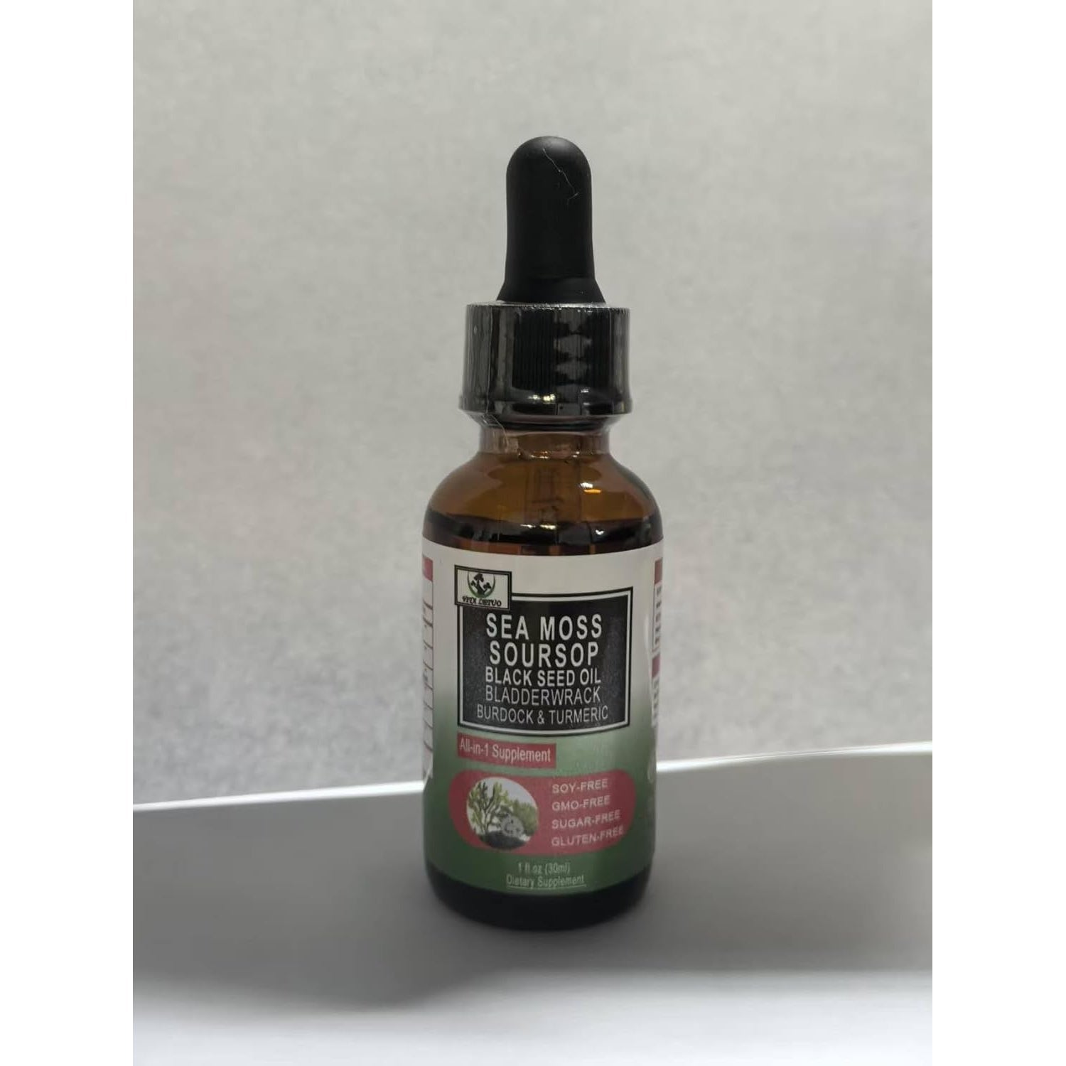 Sea Moss Black Seed Oil Soursop Liquid Drops with Bladderwrack Burdock Root Turmeric - Multimineral & Vitamins Superfood Drops Organic Non-Gmo for Immune & Digestive & Cell Support Skin Hair