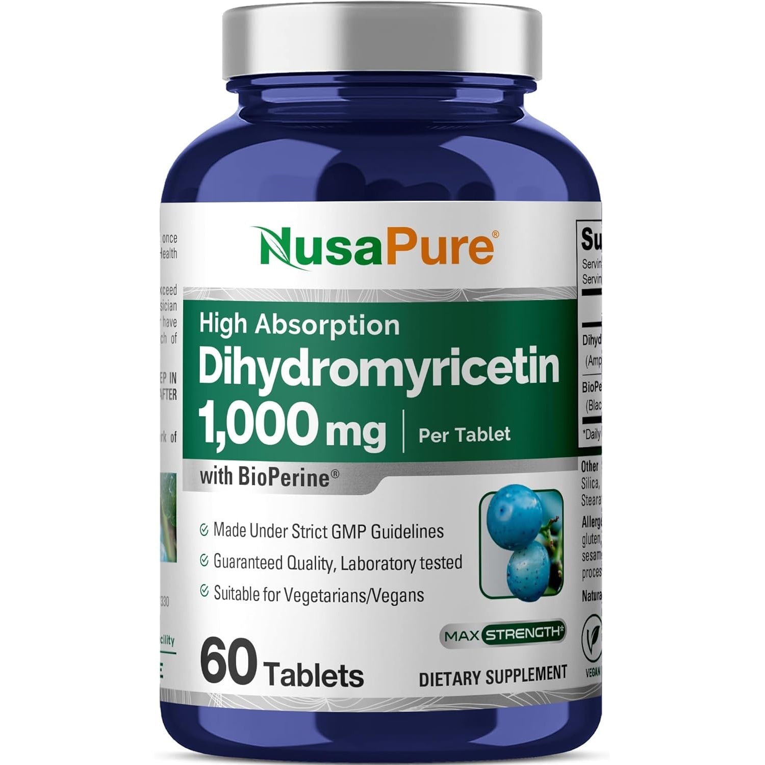 Nusapure Dihydromyricetin (DHM) 1,000Mg 60 Veggie Tablets (No GMO & 100% Vegetarian)