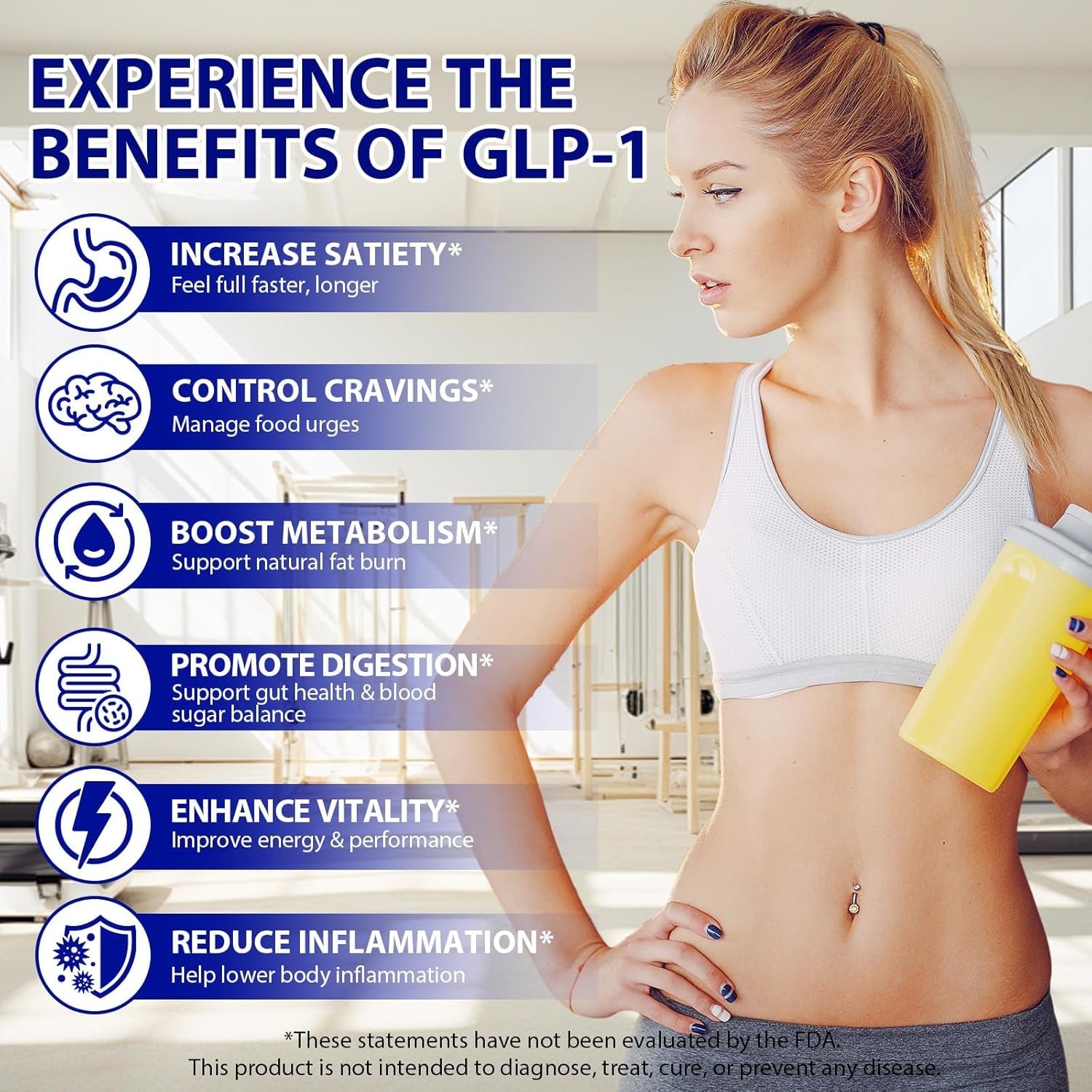 GLP 1 Supplement, 120 Capsules GLP-1 Probiotic for Appetite Regulate & Gut Health, Reduce Hunger & Cravings for Digestive, Promote GLP-1 Production & Support Weight Management, Vegan for Women & Men