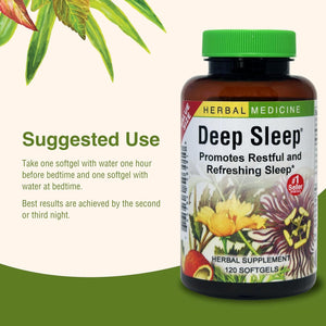 Herbs Etc. Deep Sleep Softgels - Holistic Rest Supplement for Restful Sleep - Chamomile, Lemon Balm Extract & Passionflower - Melatonin-Free, Gluten-Free - 120 Count (120 Servings)