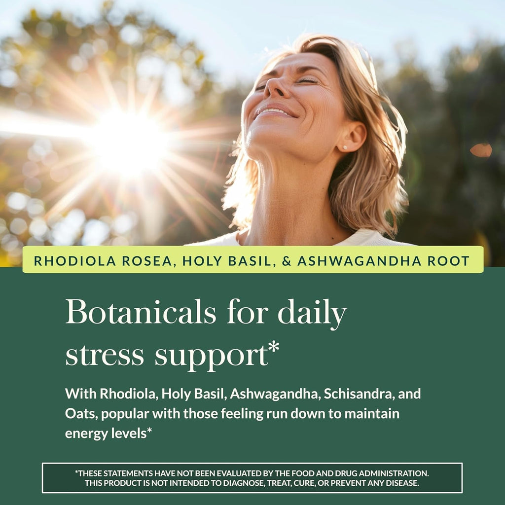Gaia Herbs Stress Response Supplements - Supports Relaxation & Healthy Stress Response* - with Rhodiola, Holy Basil, Ashwagandha & More - 30 Vegan Liquid Phyto-Caps (15 Servings)