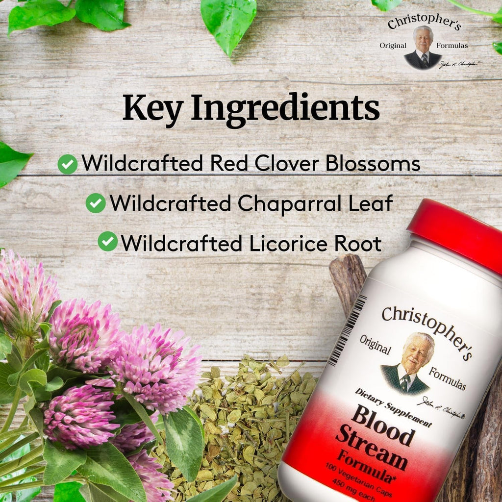 Christopher'S Original Formulas Blood Stream Formula - Blood Circulation Supplements - Supports Vein Elasticity, Clean & Pure Bloodstream