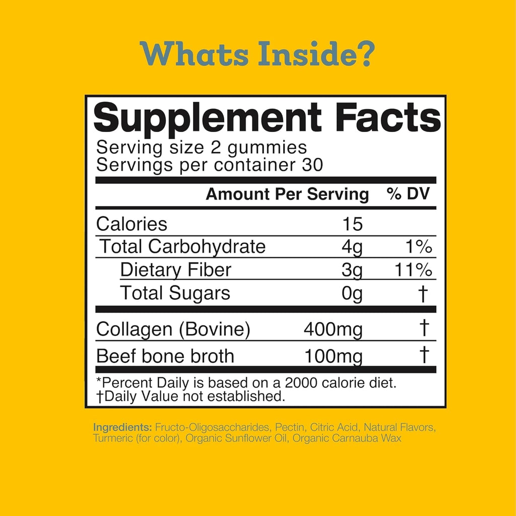 Dr. Kellyann Collagen + Bone Broth Gummies, Lemon | Gut, Skin, Joint & Hair Support | Grass-Fed Beef | Non-Gmo, Dairy-Free, Soy-Free | 60 Gummies