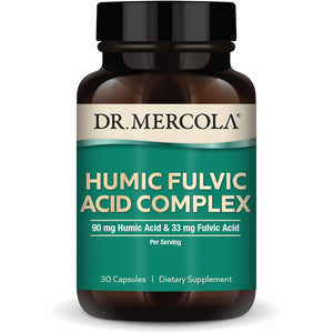 Dr. Mercola Humic Fulvic Acid Complex - Gut Health Support - Aids Occasional Bloating & Indigestion - Also Supports Immune, Brain & Cellular Health - Non-Gmo & Gluten-Free - 30 Capsules (30 Servings)